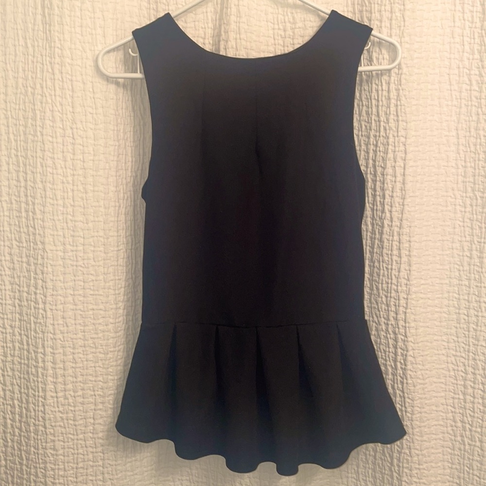 Wasson Peplum Black Pleated Tank